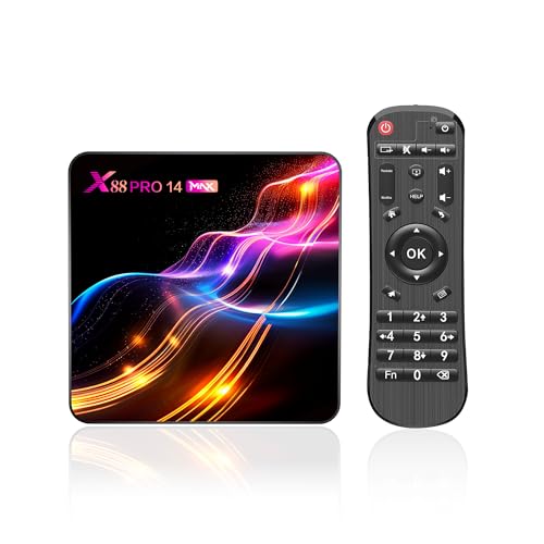 Android TV Box, Android Box 14.0 4GB RAM 32GB ROM RK3528 Quad-Core 64bit Cortex-A53 4K 8K Support 2.4G/5.0GHz Dual WiFi 10/100M Ethernet BT 5.0 USB 2.0 3.0
