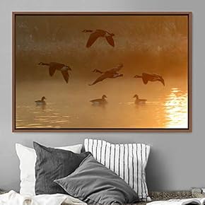 signwin Framed Canvas Wall Art Flying Together Birds...