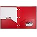 JAM Paper 2 Pocket 3 Hole Punched Plastic Presentation School Folder - Red - Sold Individually