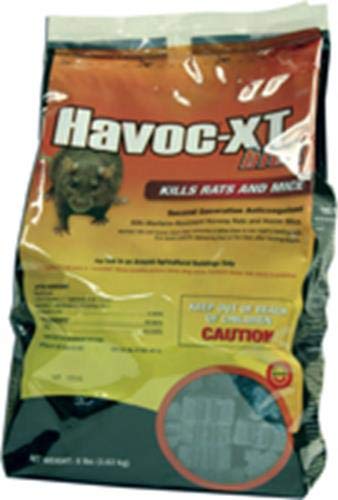 NEOGEN RODENTICIDE Havoc XT Rat Bait Block Pouch, 8-Pound