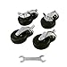 Origami Part-Rack-HWheel Heavy-Duty Wheels for Origami Shelves, 3-Inch, Set of 4, Black
