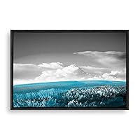 Framed Canvas Wall Art Black and White Scenery Canvas Prints Home Artwork Decoration for Living Room,Bedroom - 16x24 inches