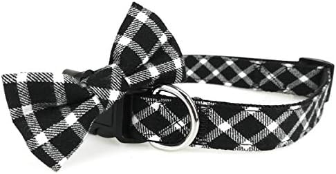 DGBESTONE Plaid Bow Tie Dog Collar,Soft Comfortable,Adjustable Collar for Small Dog, Medium Dog, Large Dog