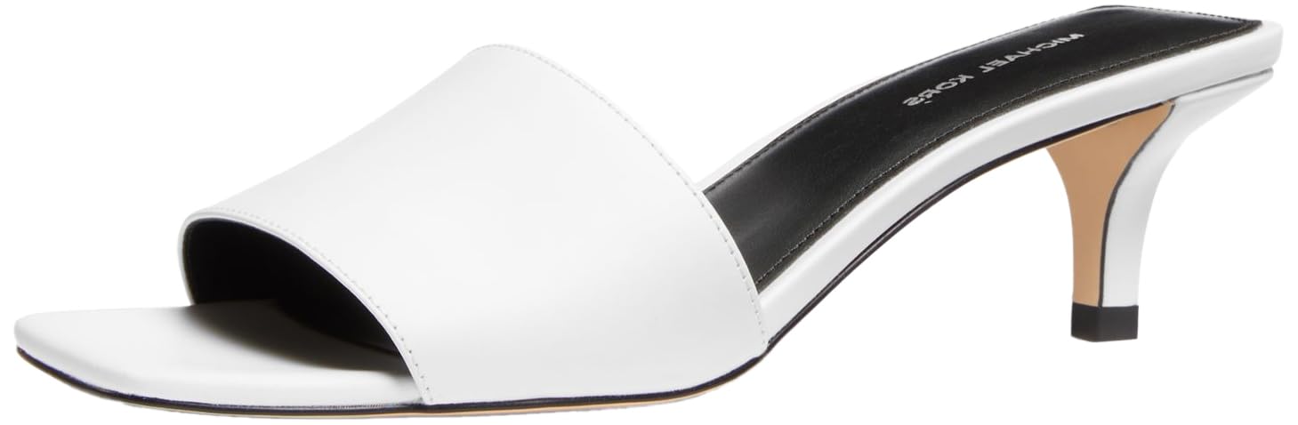 Michael Kors Women’s Merriam Kitten Sandal, Optic White, 9.5