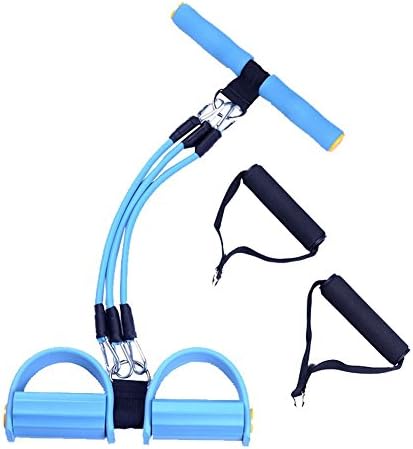 Resistance Ftiness Bands Set ,Yoga Sports Equipment for Belly Abdomen Waist Arm Leg Exercise, Elastic Bodybuilding Fitness Slimming Training Exercise Bands, Portable Home GYM Sit-ups Device (Blue)