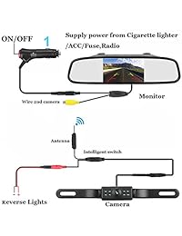 leekooluu Wireless IR Night Vision Rear View Backup Camera y 7" TFT LCD Monitor Kit Espejo para Truck Van Caravana remolques