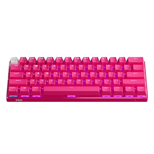 Logitech G PRO X 60% Wireless Gaming Keyboard (Tactile Optical) - Magenta
