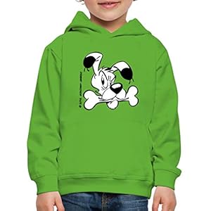 Spreadshirt® Asterix & Obelix Idéfix Met Bot Kinderen trui Premium met capuchon