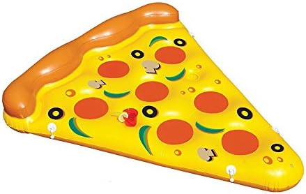 Preeyawadee Inflatable Pizza Giant Pool Float Mattress 180CM 5.9' Swimming Ring Circle Beach Bed Sunbathe Mat Water Party Toys