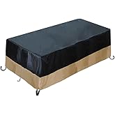 ProHome Direct Heavy Duty Waterproof 60Inch Rectangle Fire Pit Cover for Outdoor Patio Gas Fire Table,60"L X 38"W X 24"H,Weather Resistant,Black