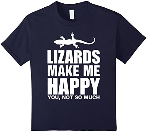 unisex-child Lizards Make Me Happy You Not So Much Funny T-Shirt 12 Navy