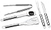 Elite BBQ Grill Tools Set - Stainless Steel Grilling Tools - BBQ Accessories - 5 Piece Barbecue Tool Gift Set w/BBQ Spatula, Tongs, Knife, Fork, Cleaning Brush - BBQ Set - Barbeque Grill Accessories