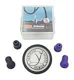 Master Cardiology Stethoscope 2.0 Upgrade Kit; Single Piece Diaphragm & Ring, 4 Spare Ear Pieces, Parts Carry Case for Vorfreude and LM, Black, 40011