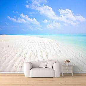 Wall Mural Romantic Beach Removable Wallpaper Wall Sticker for Bedroom Living Room - 66x96 inches