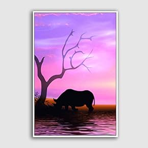 Framed Canvas Home Artwork Decoration Silhouette Canvas Wall Art for Living Room, Bedroom - 16x24 inches