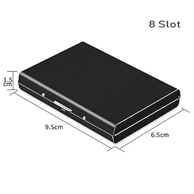 Storite 8 Slots Stainless Steel RFID Blocking Metal Credit Card Holder (Black)