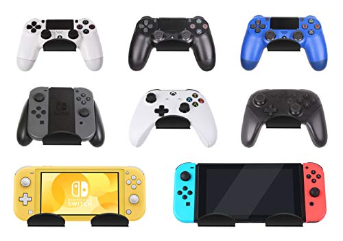 Controller Stand Wall Holder Mount for Xbox One PS4 Switch Pro - Pack of 2 OAPRIRE Acrylic Video Game Controller Accessories with Cable Clips - Black