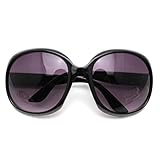 HuntGold Fashion Women's Sunglasses Retro Vintage Big Frame Goggles Shades Eyeglass(Black)