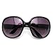HuntGold 1X Lady Girl Popuplar Graceful Sunglasses Retro Vintage Big Frame Goggles Shades Eyeglass(bright black)
