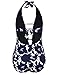 Hilor Women's Lace Up One Piece Swimsuit Halter Bikini High Waisted Swimwear