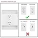 [4 Pack] BESTTEN 6-Outlet Adapter, Wall Mountable, 15A/125V/1875W, ETL Listed, White