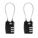 BOOM TSA Approved Set-Your-Own Combination Travel Lock,2 pack 3 Digit Combination Cable Lock for Suitcase,Travel Bags, GYM and Home Use