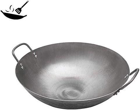 新着セール 中華なべ鋳鉄中華なべ多機能大型非スティック鉄ガスストーブ安全中華鍋用ガスグリルまたは石炭グリル60センチ