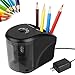 Electric Pencil Sharpener, Power Adapter(Include)/Battery Operated Pencil Sharpener with Pencil Holder,Heavy Duty Blade for Colored Pencils,Essential School Supply for Classroom Office Home