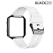 AIUNIT Fitbit Blaze Band with Frame, Fitbit Blaze Replacement Large Bands Accessories Wristband Watch Sport Strap for Fitbit Blaze Smart Fitness Tracker Women Men Boys(White Band & Black Frame)
