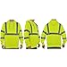 SHORFUNE High Visibility Sweatshirt with Pocket and Reflective Strips, Yellow, Meets ANSI/ISEA Standards, XL
