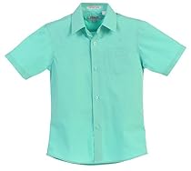 Gioberti Boy's Short Sleeve Solid Dress Shirt, Mint B, 4