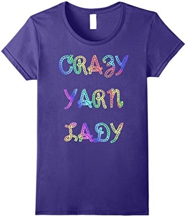 Womens Got Yarn Crazy Yarn Lady Shirt gift perfect knitters Crochet XL Purple