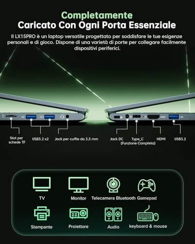 KAIGERR Laptop Gamer 15.6" FHD, Ryzen 5 7430U (hasta 4.3GHz), 16GB RAM 512GB SSD, Win 11 Pro Laptop, WiFi 6 + BT5.2,HDMI, Teclado en Español | Larga Duración | Portátil para Gaming, Oficina y Estudio