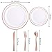 Supernal 60pcs Rose Gold Plastic Dinnerware Set Includes Rose Gold Plastic Plates and Disposable Silverware,Disposable Party Plates and Flatware Service for 12 Guest,Perfect for Birthday,Party,Wedding