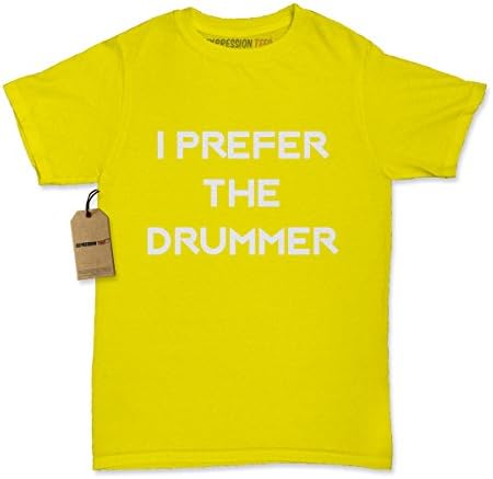Womens I Prefer The Drummer T-Shirt Large Yellow