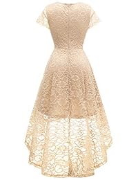 Bbonlinedress - Vestido de cóctel formal para mujer con encaje floral, manga alta