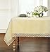 GoodGram Ultra Luxurious Textured Macrame Trim Fabric Tablecloth Assorted Sizes & Colors - Beige, 60