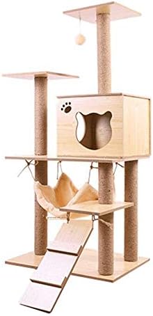 esign 猫 子猫のための猫クライミングフレームタフキャットツリーハウスコンドミニアムエンターテイメント遊び場家具 天然麻ロープ無臭安全保護 年中無休