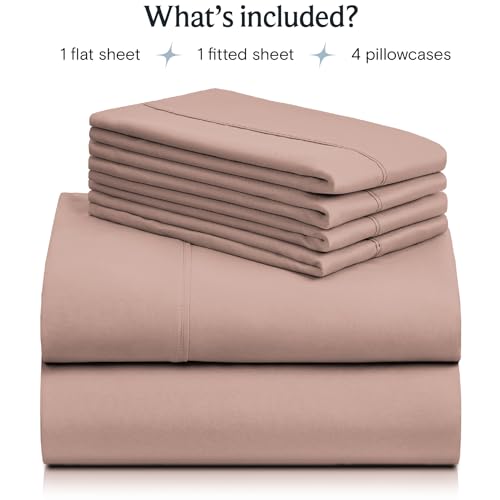 6 PC King Sheet Set, Rayon Made from Bamboo Bed Sheets, Deep