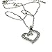 Silver Crystal Iced Out Open Heart Pendant I Love You Necklace Jewelry Gift for Mother Day Girls Women Girlfriend