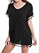 Yincro Women Chiffon Swimsuit Cover up Beach Bikini Stylish Tassel Bathing Suit Cover ups