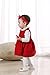 First Birthday Girl Party Dresses Baby Clothing Set Corduroy Dress, Bodysuits and Headband 1st Birthday Outfits (3-6M, Red)