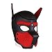 HOT TIME Neoprene Puppy Hood Custom Animal Head Mask Novelty Costume Dog Head Masks (Large, Red)