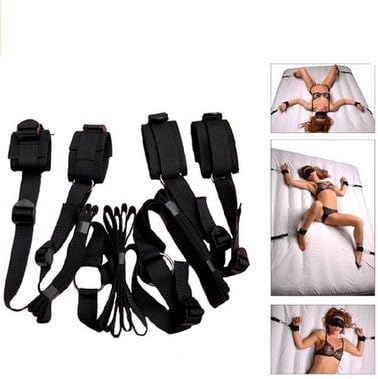 Bed Restraint System Nylon Bed Cuff System With Ankle Wrists Cuffs