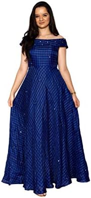 blue long frock dress