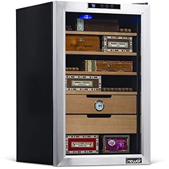 NewAir CC-300 Cigar Cooler, 400 Count, Stainless Steel & Black