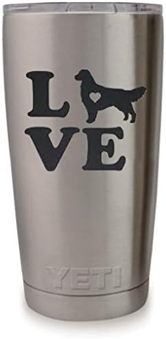 Golden Retriever LOVE Decal - Wall, Laptop or Tumbler Sticker - Black