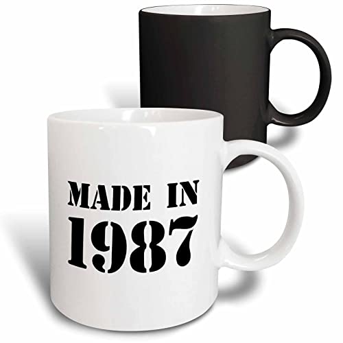 3dRose Made in 1987 - funny birthday birth year text - fun black bday stamp wit…
