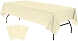 Plastic Ivory Tablecloths 3 Pack Cream Disposable