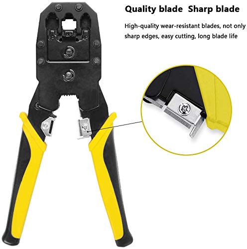BIKUUL RJ45 Crimping Tool Kit for RJ11/RJ12/CAT5/CAT6/Cat5e, Professional Computer Maintenance Lan Cable Tester Network Repair Tool Setï¼ŒWire Crimper Wire Connector Stripper Cutter